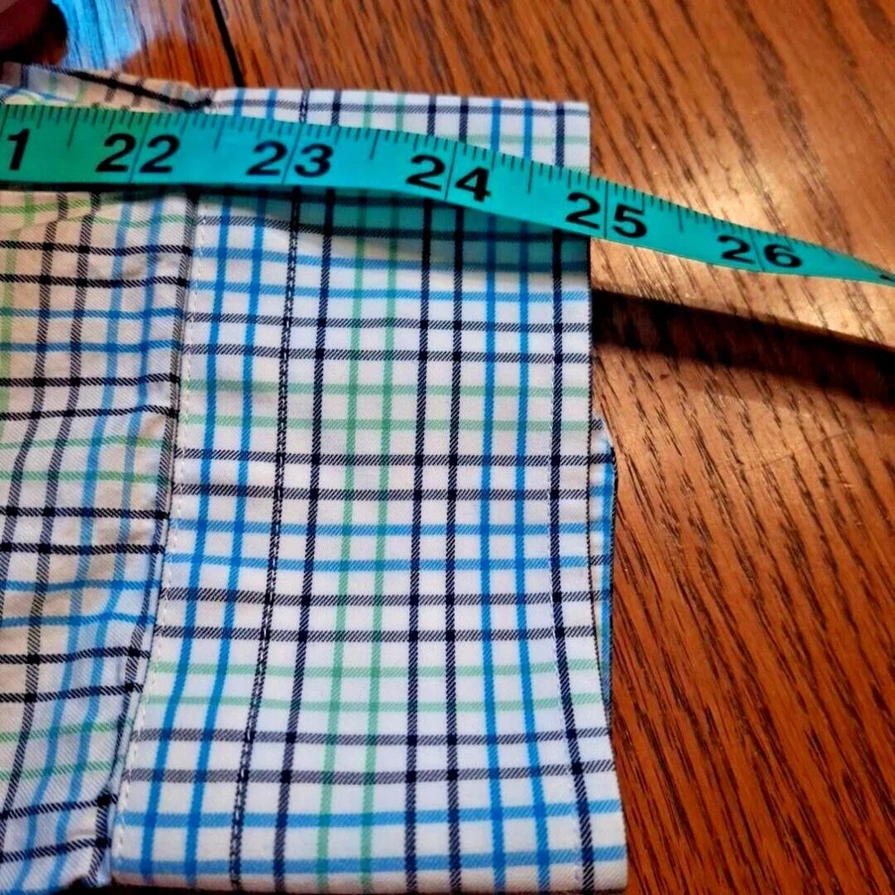 Turtleson Blue Green Check Mens Button up Shirt Size XL Preppy‎  Easter Spring - Picture 8 of 9